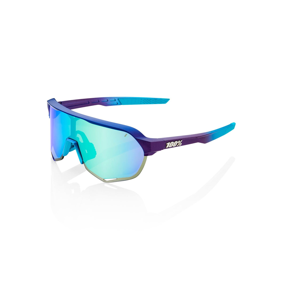 100% S2 Sunglasses - Matte Metallic Into the Fade - Blue Topaz Multilayer Mirror