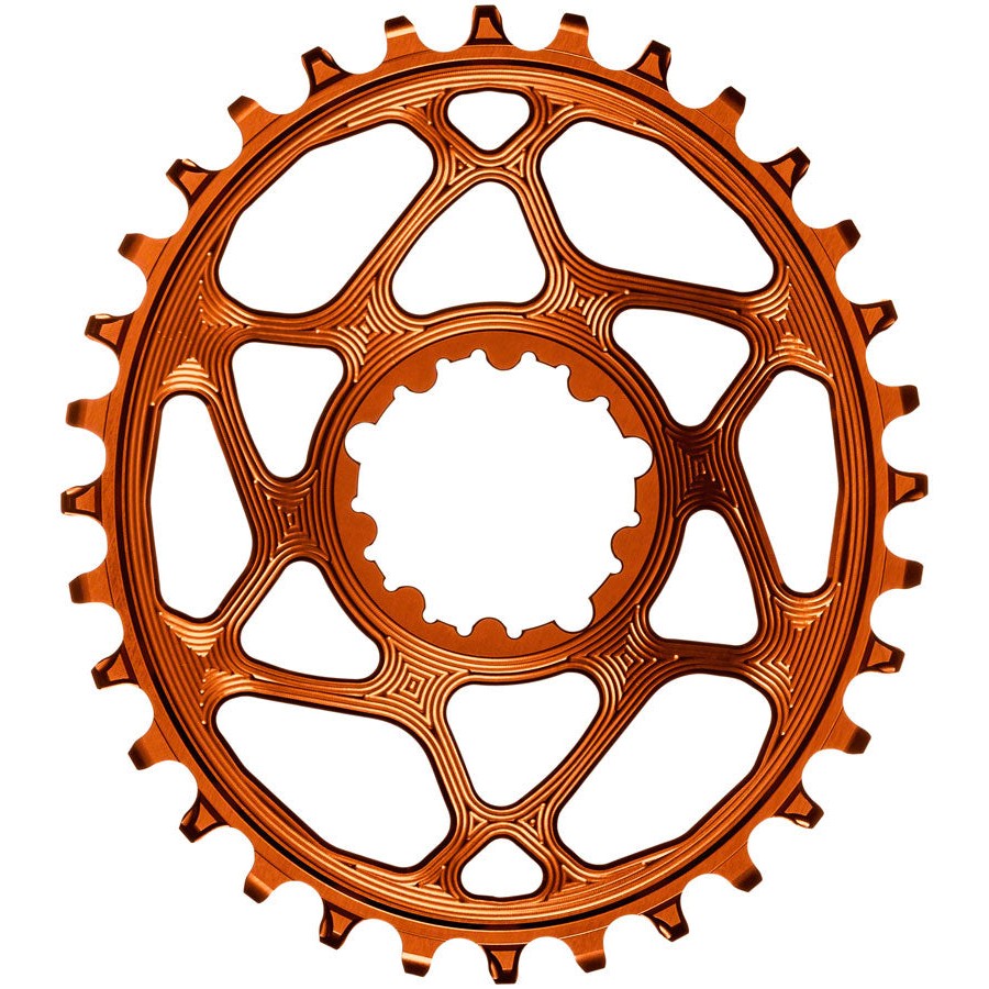 absoluteBLACK Oval Narrow-Wide Direct Mount Chainring - 34t, SRAM 3-Bolt Direct Mount, 3mm Offset, Orange