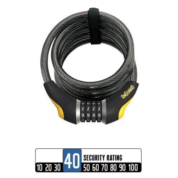 OnGuard Doberman Resettable Combo Cable Lock: 6' x 12mm