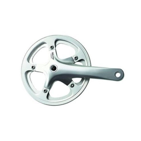 Crankset 172.5 x 34T Forged 6061 Silver Arms AL Chain Guard