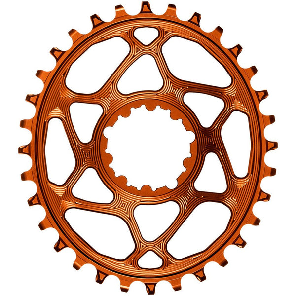 absoluteBLACK Oval Narrow-Wide Direct Mount Chainring - 34t, SRAM 3-Bolt Direct Mount, 3mm Offset, Orange