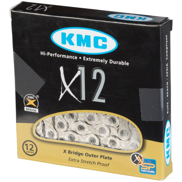 KMC X12 Chain - 12-Speed, 126 Links, Silver