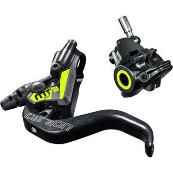 Magura MT8 SL Disc Brake and Lever - Front or Rear, Hydraulic, Flat Mount, Gray/Yellow