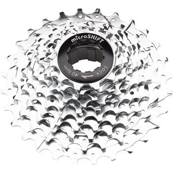 microSHIFT G10 Cassette - 10 Speed, 11-28t, Silver, Chrome Plated, With Spider