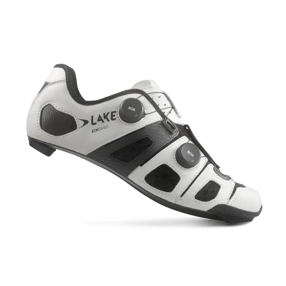 Lake CX242-X Road Shoe White/Black 45.5 Wide