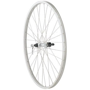 Quality Wheels Value Single Wall Series Rear Wheel - 700, QR x 135mm, Rim Brake, HG 10, Silver, Clincher, 36H