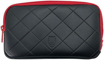 Silca Borsa Eco Zippered Phone Case - Recycled Leather, Black/Red