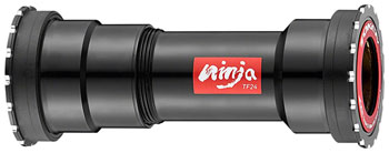 Token Ninja BB841T-41O1 Press Fit Double-Thread Bottom Bracket - BB86/BB89.5/BB92, Shimano HollowTech II / SRAM GXP, Black