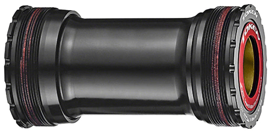 Token T47V24 Threaded Bottom Bracket - T47 Inboard, Shimano HollowTech II, Black