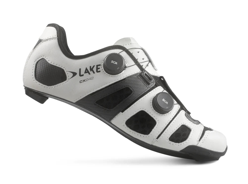 Lake CX242-X Road Shoe White/Black 45 Wide