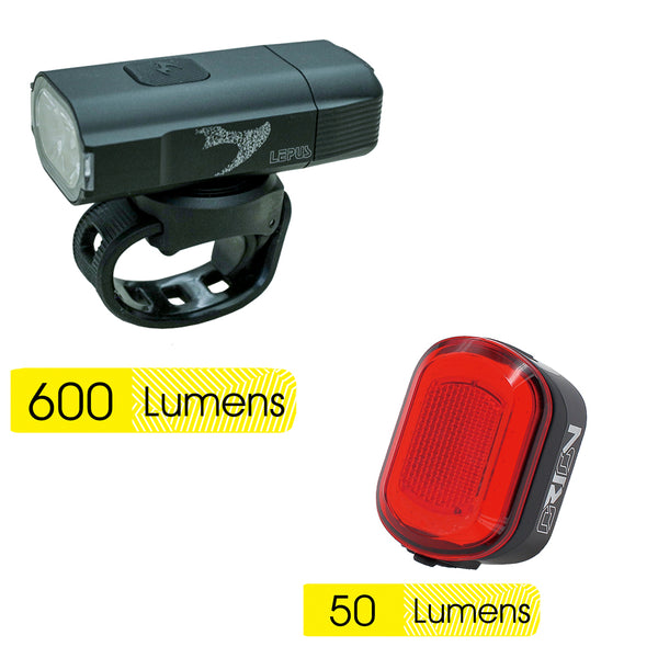 Moon Lepus 600 Lumen Front Orion 50 Lumen Rear Combo Set