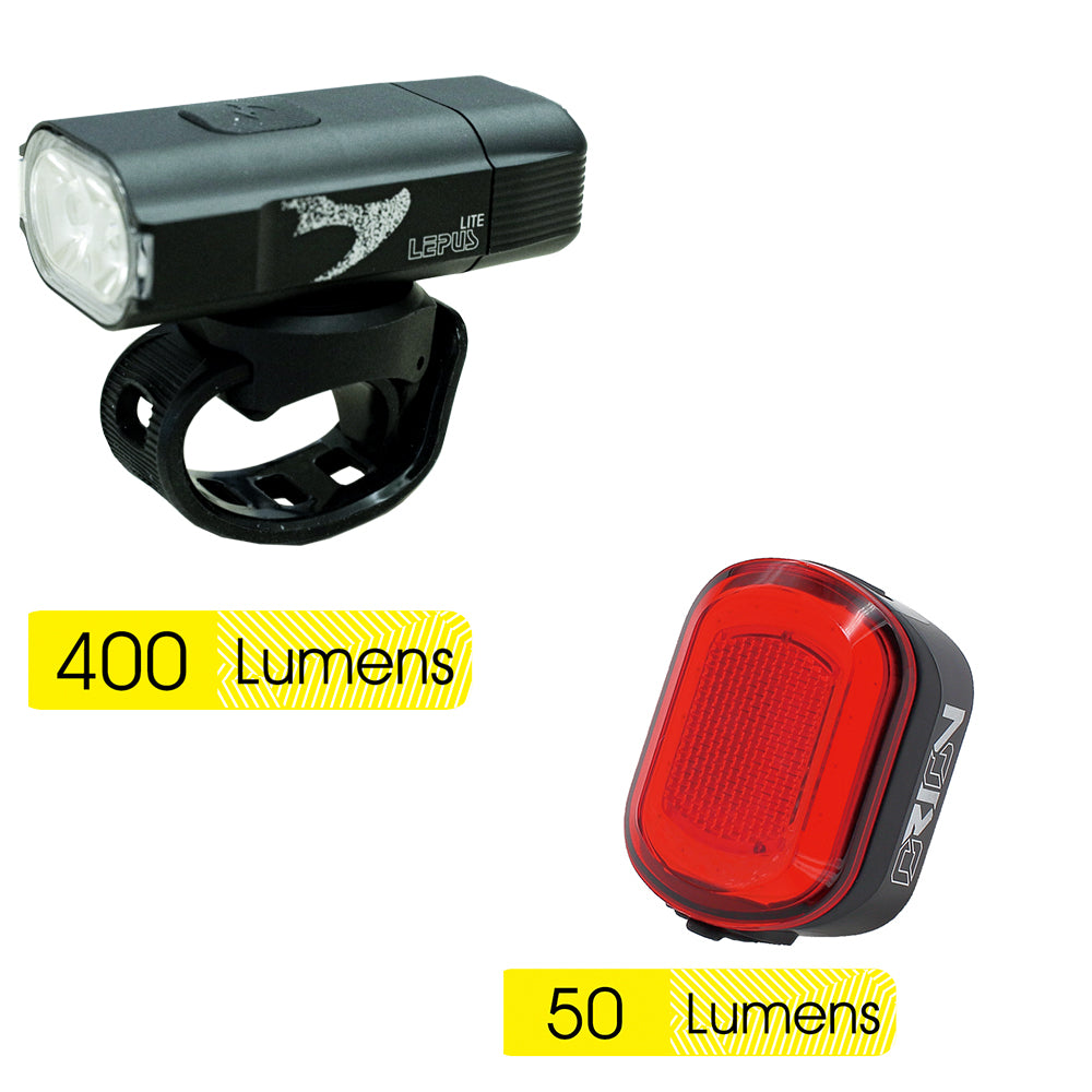 MOON Lepus Lite 400lm Headlight & Orion 40lm Taillight Combo Set