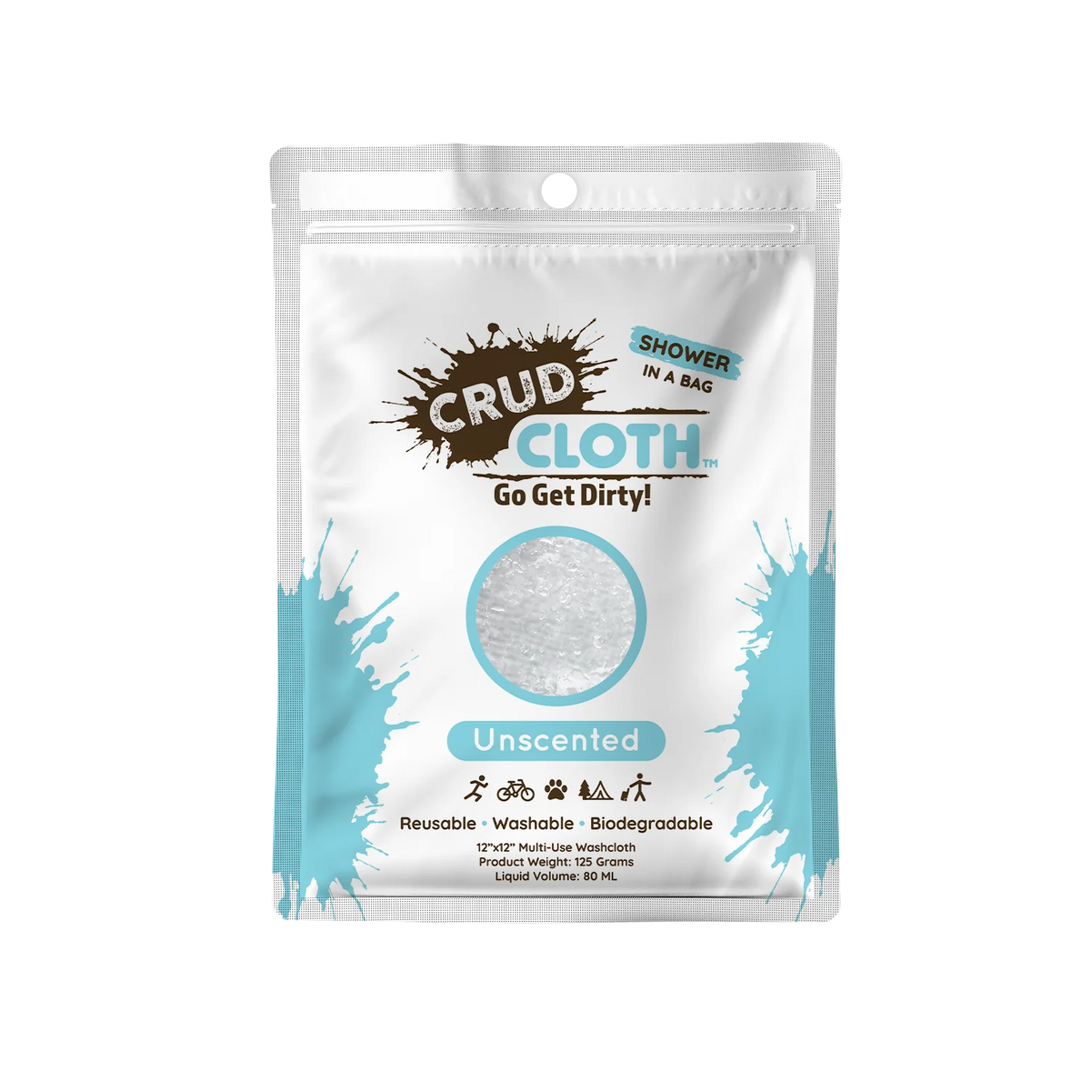 Crud Cloth Shower in a Bag Single Multi-Use Washcloth EACH