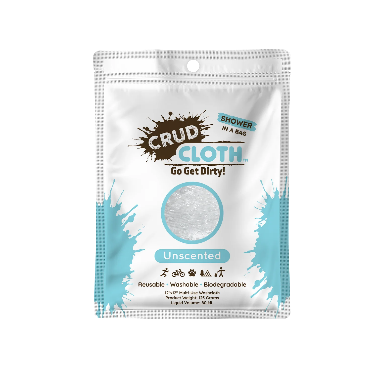 Crud Cloth Shower in a Bag Single Multi-Use Washcloth EACH