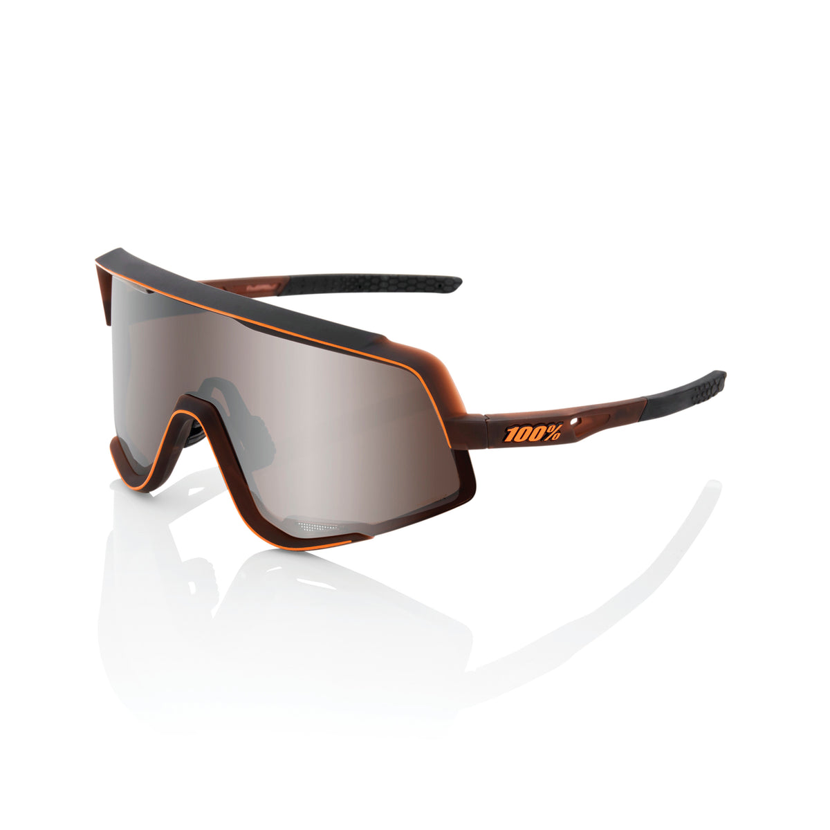 100% Glendale Glasses - Matte Translucent Brown Fade - Hiper Silver Mirror