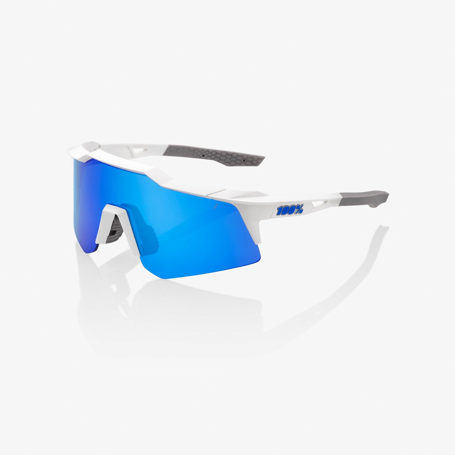 100% Speedcraft XS Matte White - Blue Multilayer Mirror