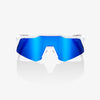 100% Speedcraft XS Matte White - Blue Multilayer Mirror