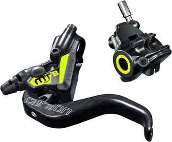 Magura MT8 SL Disc Brake and Lever - Front or Rear, Hydraulic, Flat Mount, Gray/Yellow