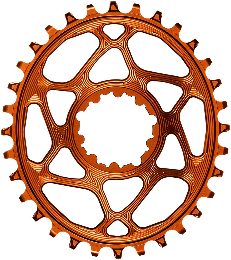 absoluteBLACK Oval Narrow-Wide Direct Mount Chainring - 34t, SRAM 3-Bolt Direct Mount, 3mm Offset, Orange