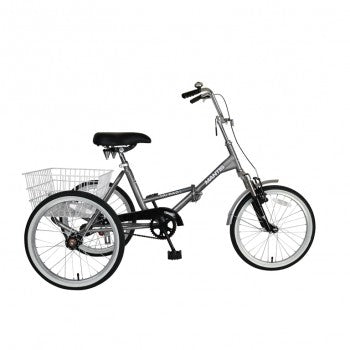 Mantis Adult Folding Trike Tricycle Silver 20" Wheels