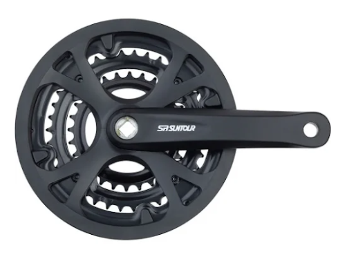 SR Suntour Crankset 170 x 42-32-22, Black